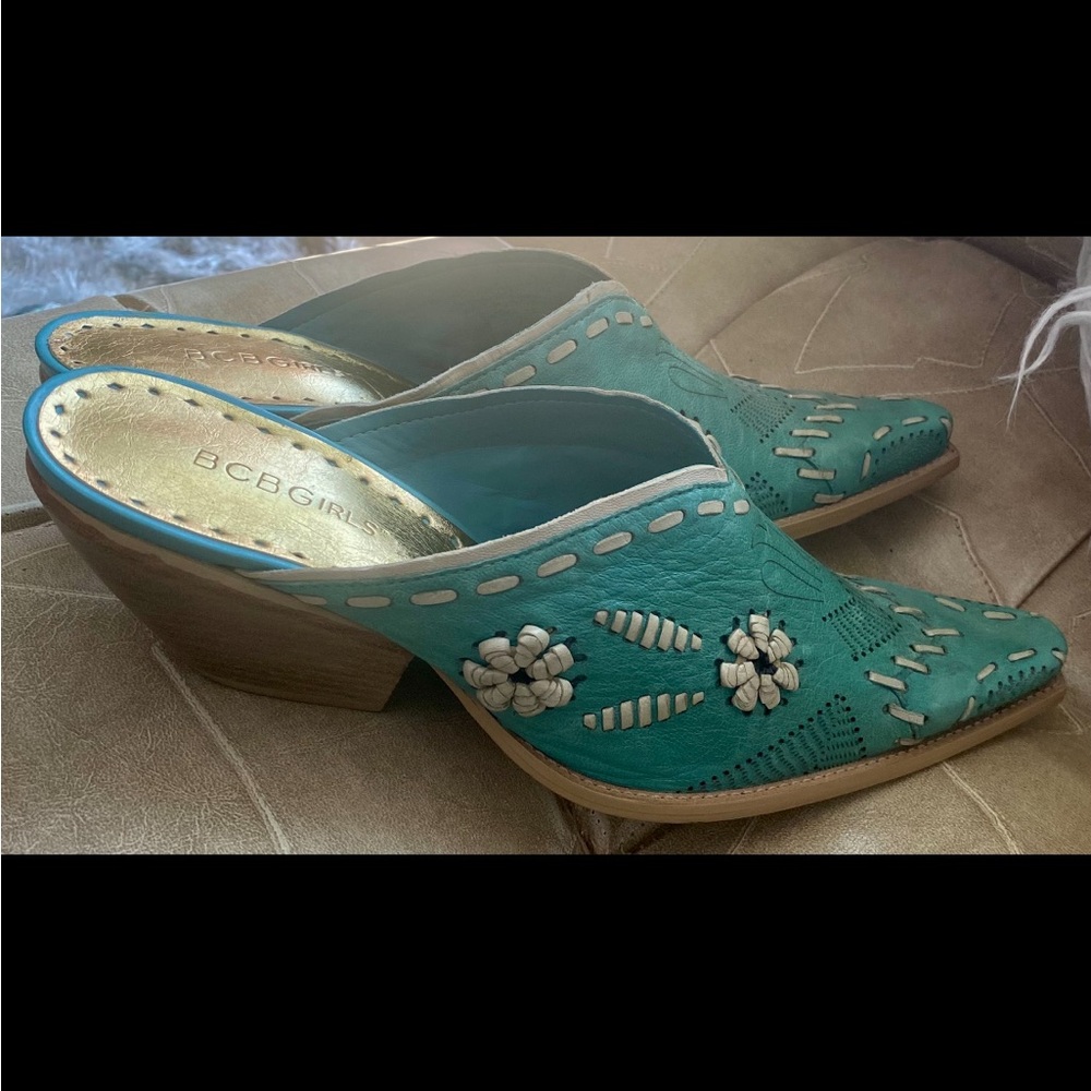 Turquoise Embroidered Women's Shoes